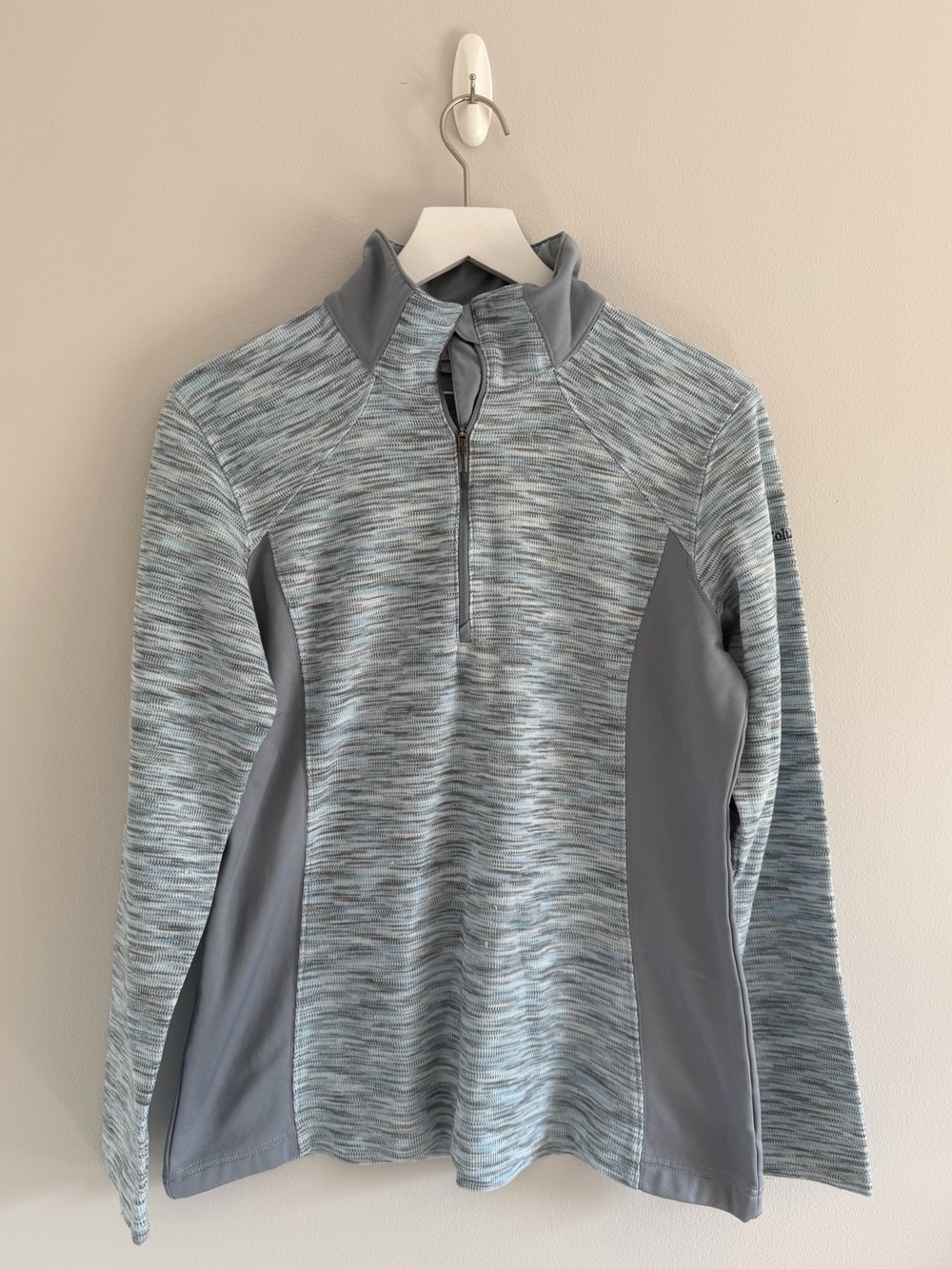 Columbia Sportswear Blue Gray Striped Quarter Zip Size L